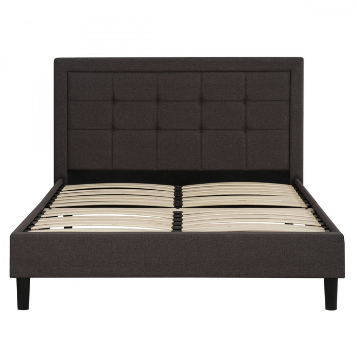 Linden Upholstered Platform Bed with Tufted Headboard - Full