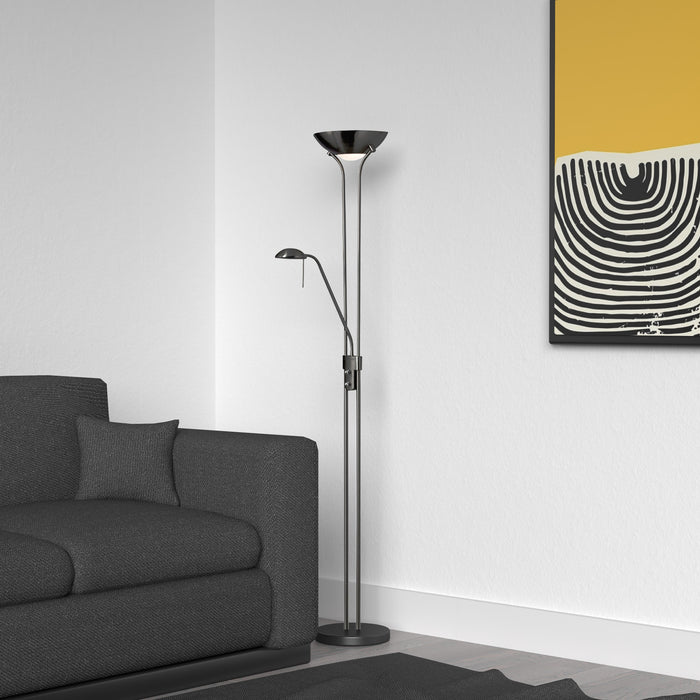 Dainolite Mother & Son Floor Lamp Matte Black Finish