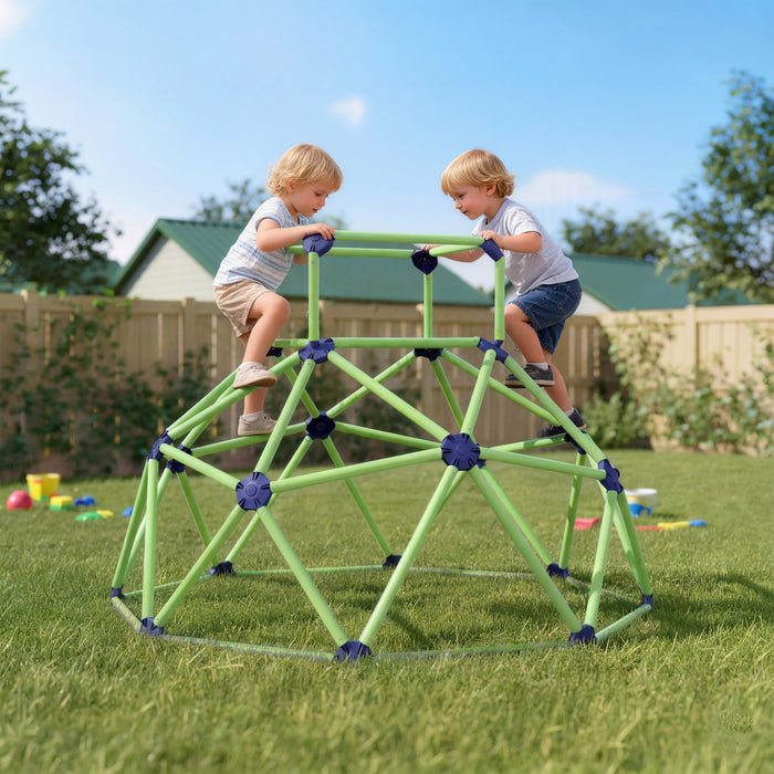 Qaba Climbing Dome, 6FT Geometric Dome Climber, Indoor Outdoor Jungle Gym Playground for Kids 3-8, UV Resistant, Waterproof, Gift for Boys Girls, Green