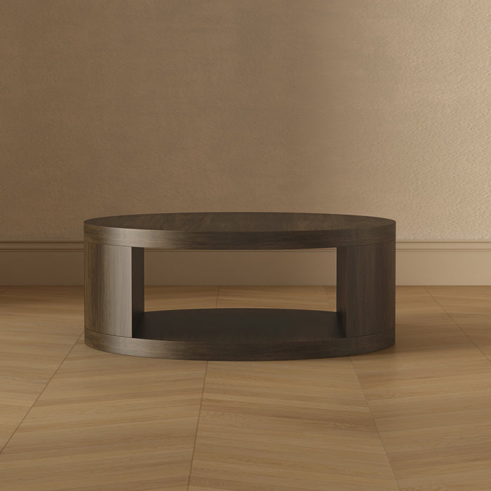 Alure Contemporary 36\" Round Coffee Table in Walnut