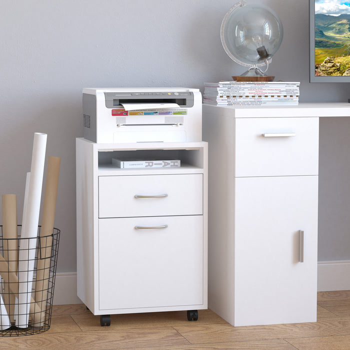 Homcom Mobile Filing Cabinet With Drawer