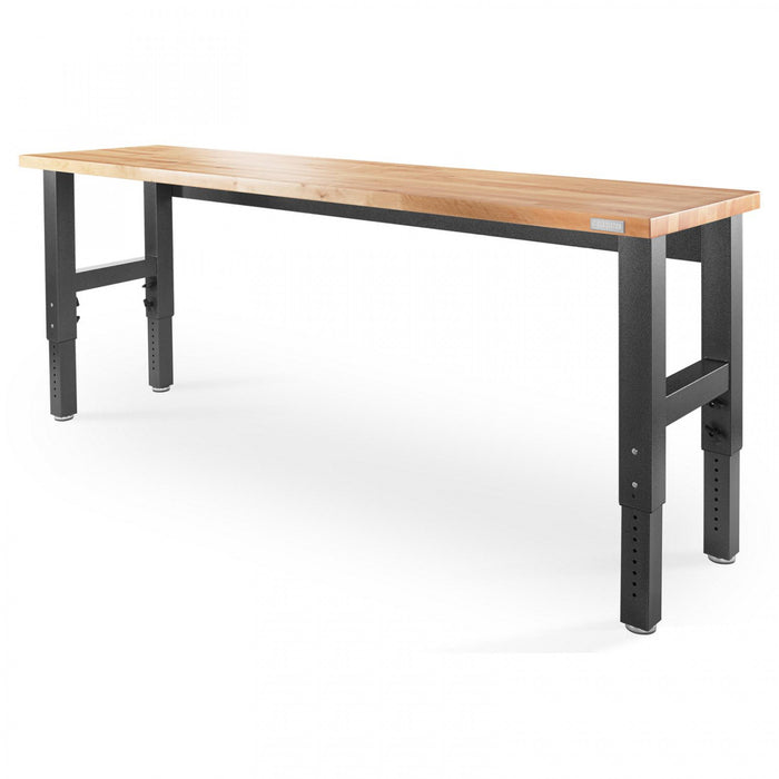 Gladiator 8' Adjustable Height Hardwood Workbench - Hammered Granite