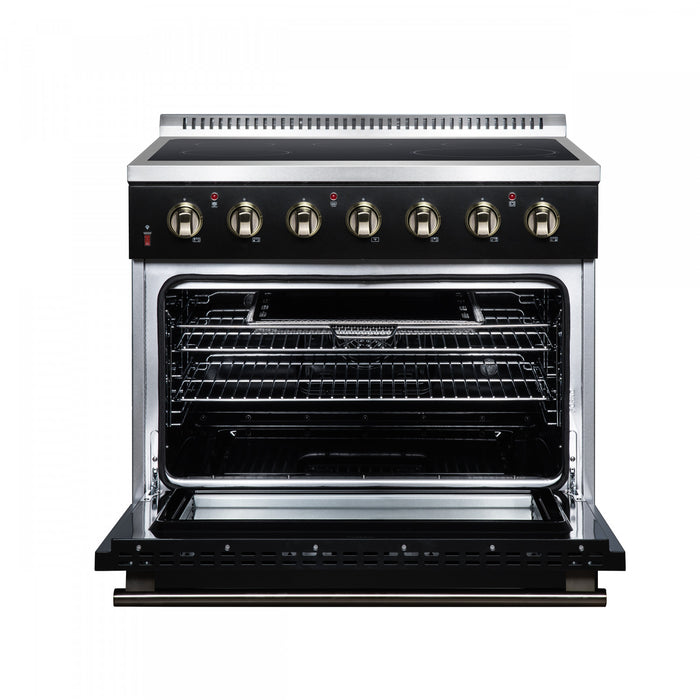 Forno Galiano 36 Inch Freestanding Electric range, 5 radiant burners, 5.36 cu.ft., Black - FFSEL6083-36BLK Electric Range