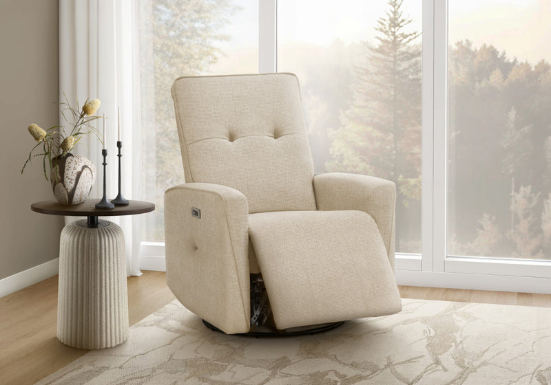 MONARCH SPECIALTIES 30\" WIDE UPHOLSTERED RECLINING CHAIR, USB PORTS INCLUDED, BEIGE FABRIC, CONTEMPORARY, MODERN RECLINER