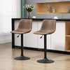 HOMCOM 2pc Adjustable Counter Height Bar Stools Kitchen Counter Stool Brown