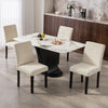 HOMCOM Corduroy Upholstered Dining Chairs, Kitchen Chairs Set of 4, Beige