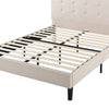 Ibidun Upholstered Platform Bed with Headboard in Beige - Full Size | Ibidun lit plateforme rembourré avec tête de lit beige - Double