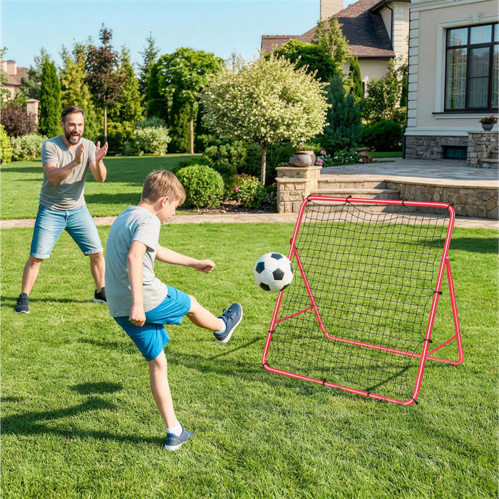 Soozier 5 Angles Adjustable Soccer Rebounder Net, Red
