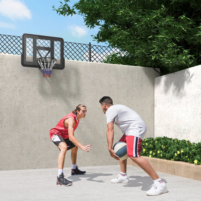 Soozier Wall Mounted Basketball Hoop with 43\" Shatter Resistant Backboard