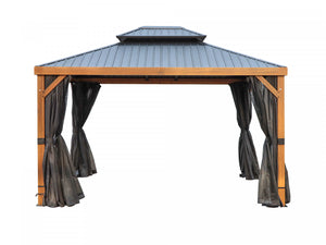 Gazebo Penguin Yosemite Gazebo Aluminum frame wood finish 10 x 12