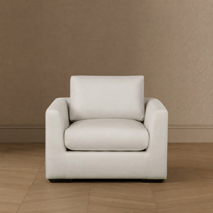 Cleo Contemporary Upholstered Accent Chair in Cream