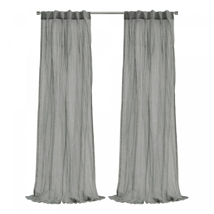 Habitat Paloma Pale Thyme Sheer Dual Header Curtain Panel - 52 x 63