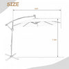 Costway 10FT Patio Umbrella Solar Powered LED 360degrees Rotation Beige