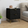 HOMCOM Modern Bedside Table, Nightstand with 2 Drawers for Bedroom, Black