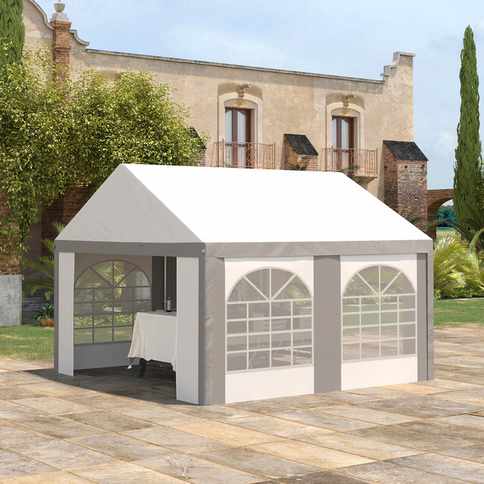 Outsunny 13 X 13ft Party Tent With Sides, 4 Windows And 2 Doors