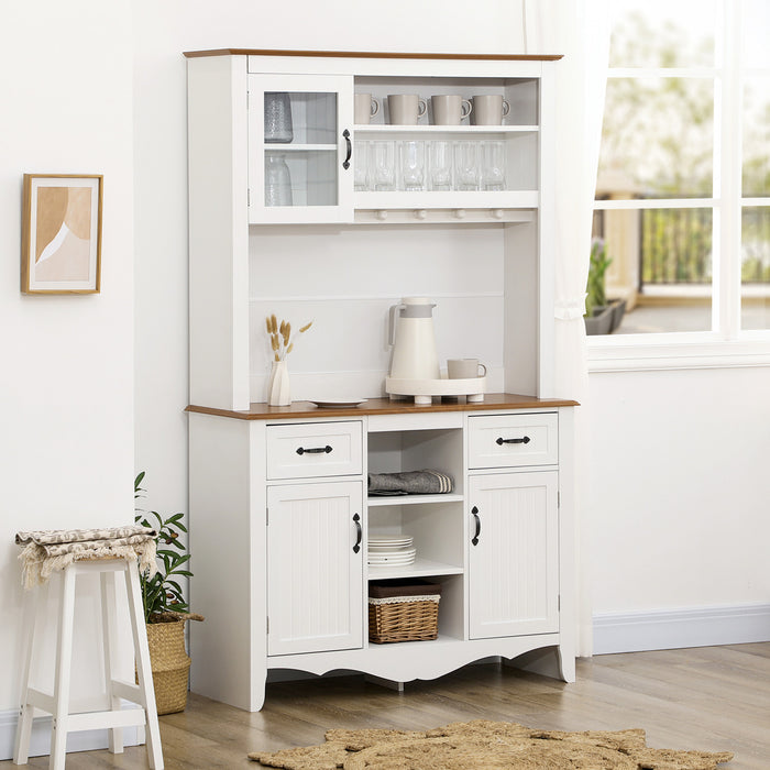 HOMCOM Kitchen Buffet Hutch with Utility Drawer, and 3 Door Cabinets
