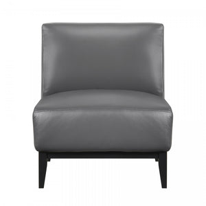 Murdock Accent Chair Dark Grey Leather