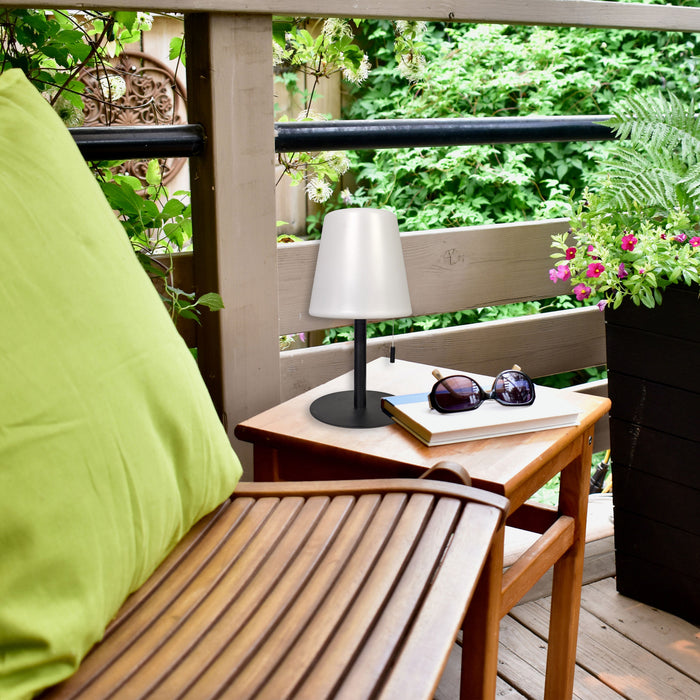 Dainolite Tinsley Table Lamp 2.5w Matte Black Finish White Shade Color Changing Bulb