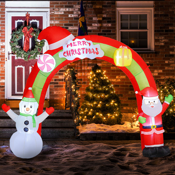 Outsunny 10' Christmas Inflatable Archway with LED Lights for Outdoor