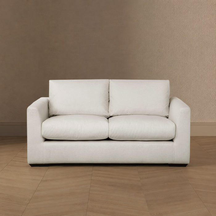 Cleo Contemporary Upholstered Loveseat in Cream
