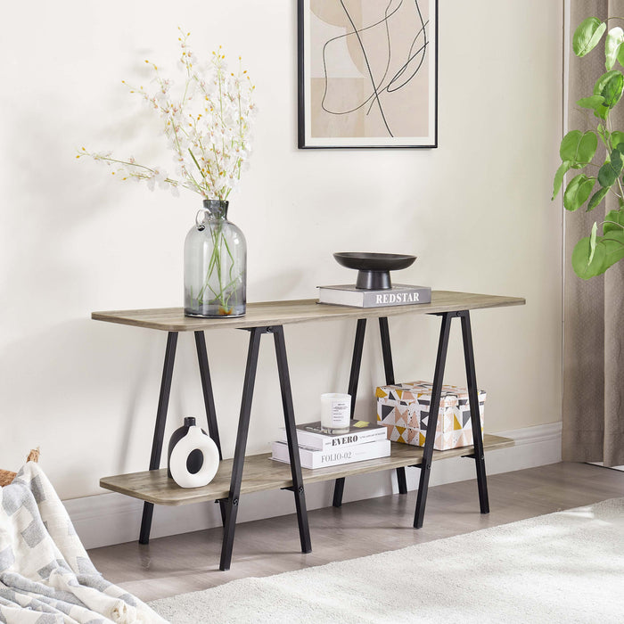 Celine Contemporary Modern 47\" Console Table in Rustic Gray