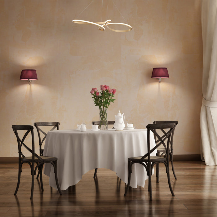 Dainolite Nola LED Horizontal Pendant 50w Aged Brass White Silicone Diffuser Lamp