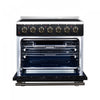 Forno Massimo 36 Inch Freestanding Electric Range, 5 radiant burners, 5.36 cu.ft., Black- FFSEL6020-36BLK | Cuisiniere electrique Massimo de 36 po, 5 foyers radiants, 5,36 pi³, noir – FFSEL6020-36BLK