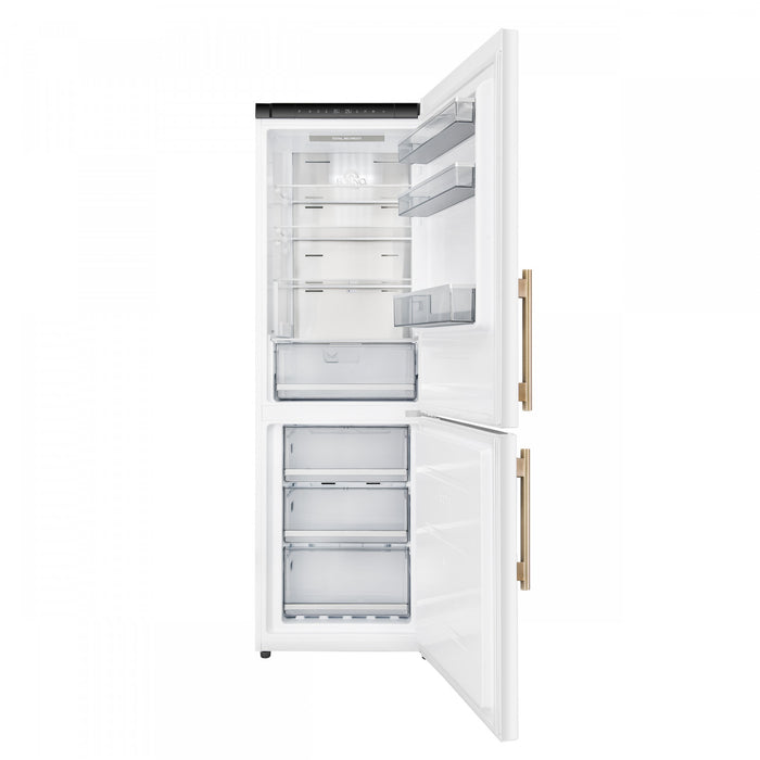 Forno Custodia 24\" Bottom Freezer, 10.3 cu.ft., Right Swing, Total No frost, White - FFFFD1766-24WHT-RS Refrigerator