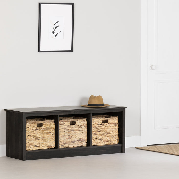 Toza Mudroom Storage Bench - Rubbed Black