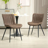 HOMCOM Dining Chairs Set of 2, Upholstered Kitchen Chairs with Backrest