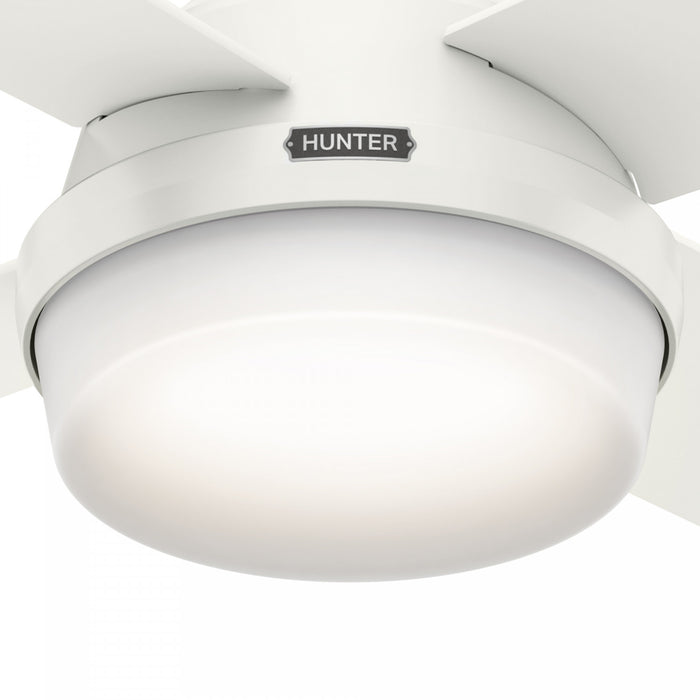 Dempsey Low Profile Ceiling Fan with Light Fixture - White
