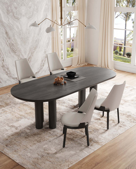 Kara Modern Wood Upholstered Dining Chair in Light Gray - Set of 4