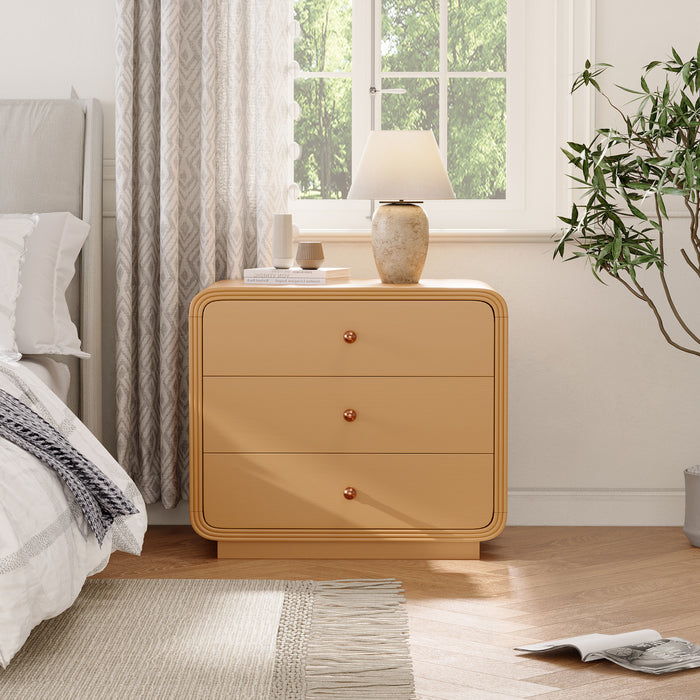 Sophia Modern Nightstand with Storage and Drawer,Natural