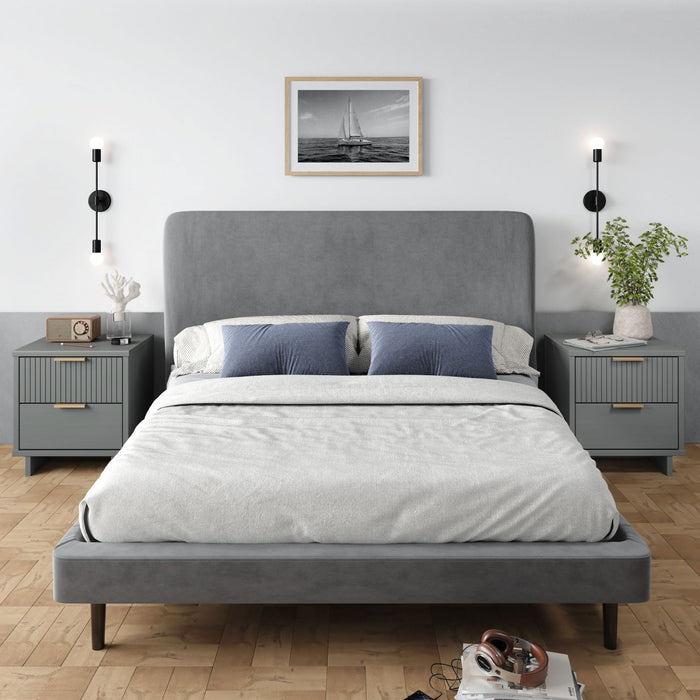 Granville Modern 18\" Nightstand in Light Gray (2-Drawer) - Set of 2