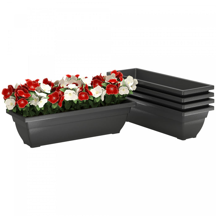 Outsunny 5 Pack 23 Inches Window Boxes Planters, Black