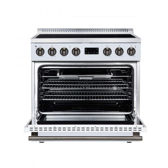 Forno Torino 36 Inch White Induction Range, 5.36 cu.ft - FFSIN0936-36WHT Electric Range