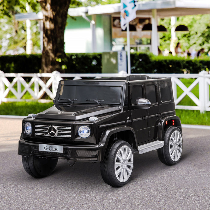Aosom Compatible 12v Battery-powered Kids Electric Ride On Car Mercedes Benz G500 Toy With Parental Remote Control Music Lights Mp3 Suspension Wheels For 37-96 Months Black