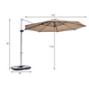 Costway 11' Patio Cantilever Offset Umbrella 360 degrees Rotation Aluminum Tilt Base Tan
