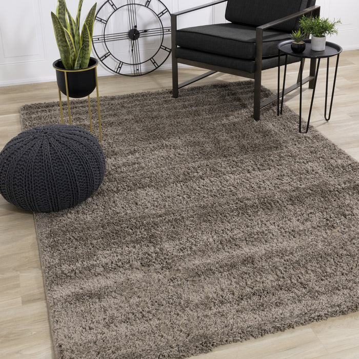 Brooklyn Dark Taupe Shag Area Rug - 5'3\" x 7'7\"
