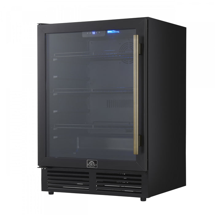 Forno Frescolino 24\" Beverage Cooler, Black, 188 Can Capacity, -FWCDR6665-24BLK