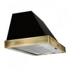 Forno Vittorio 48-Inch Wall Mount Range Hood, Black with Antique Brass Trim -FRHWM5078-48BLK | Hotte murale Vittorio de 48 po, noire avec garniture en laiton antique -FRHWM5078-48BLK