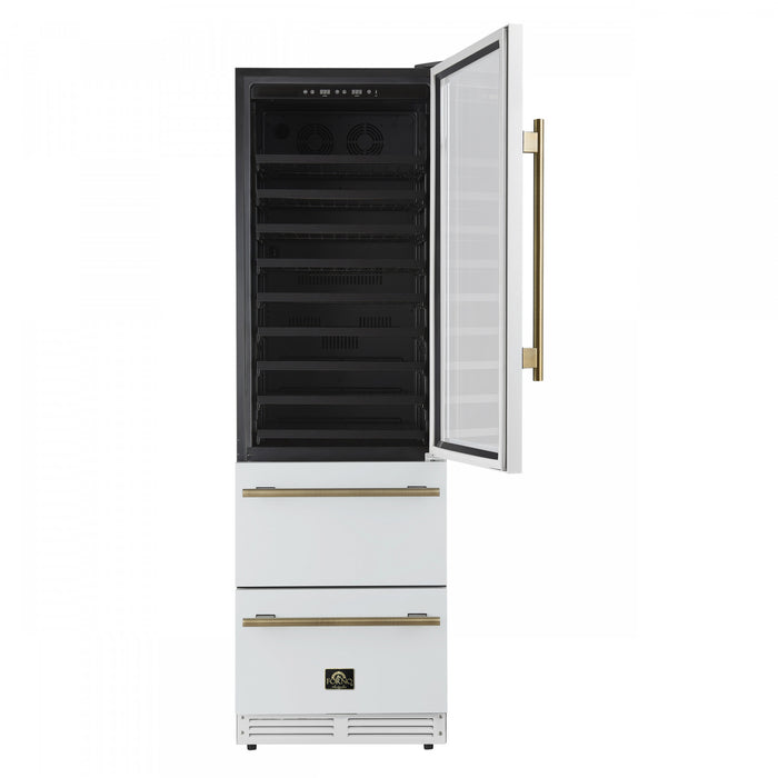 Forno Azienda 24\" Dual Zone Wine Cooler, 15.8 Cu.Ft, 108 Bottles & 100 Cans, White - FWCDR6628-24WHT Refrigerator