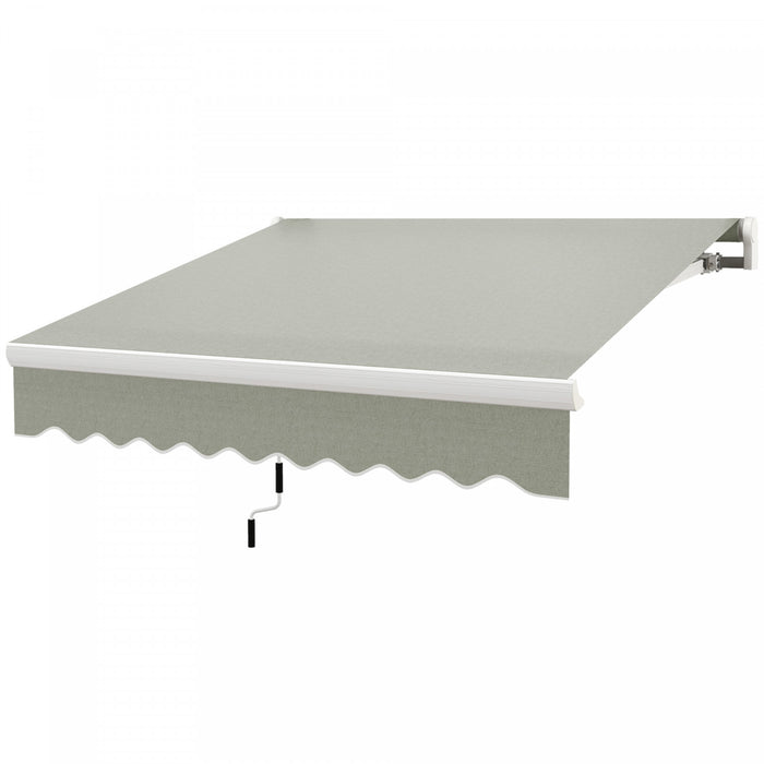 8'x7' Manual Retractable Sun Shade Patio Awning Canopy Shelter, Light Grey