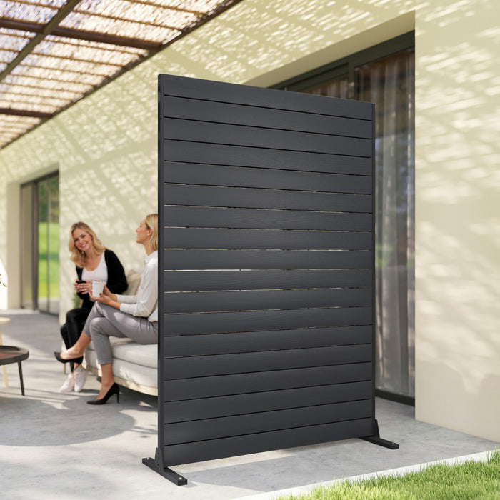 Outsunny Outdoor Privacy Screen, HDPE Decorative Screen Panel, Black
