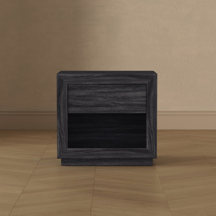 Soren Contemporary 26\" Nightstand in Charcoal Gray (1-Drawer)