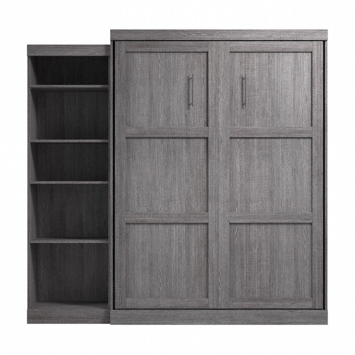Bestar Pur Queen Murphy Bed with Shelving Unit 90-Inch Wall Bed