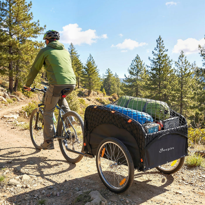 Soozier Bike Cargo Trailer, 45 Gal Bicycle Trailer with Cargo Net