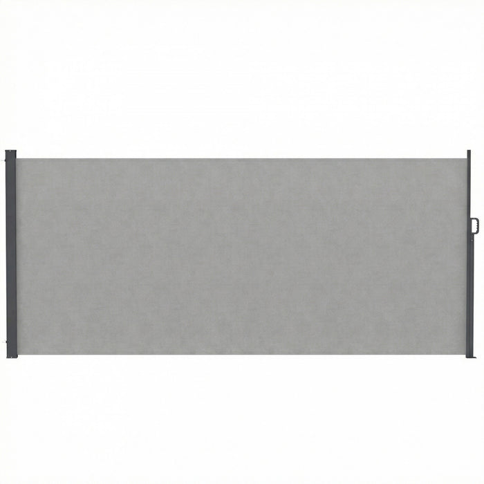 Outsunny Retractable Side Awning, 165\" x 73\" Outdoor Privacy Screen, Grey
