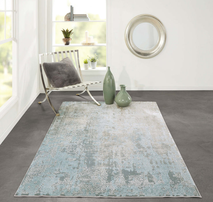 Elysia Traditional 8'11\" x Area Rug in Blue Indoor Area Rug