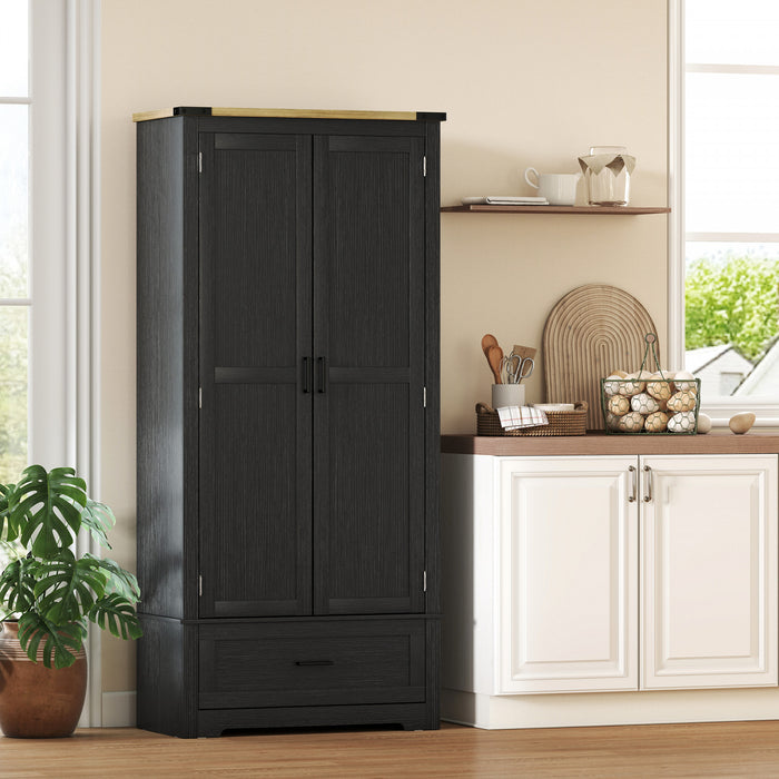 HOMCOM 69\" Tall Kitchen Storage Cabinet with Adjustable Shelves